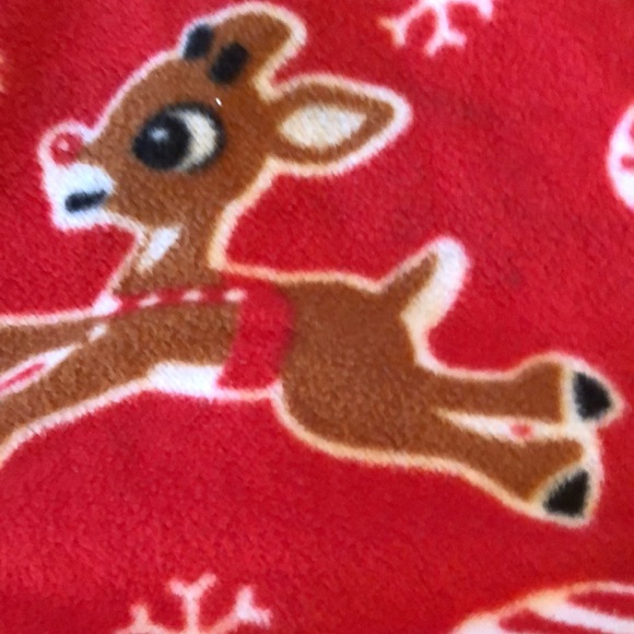 2 Rudolf the Red Nosed Reindeer pajama bottoms/medium and small child size - Picture 3 of 16